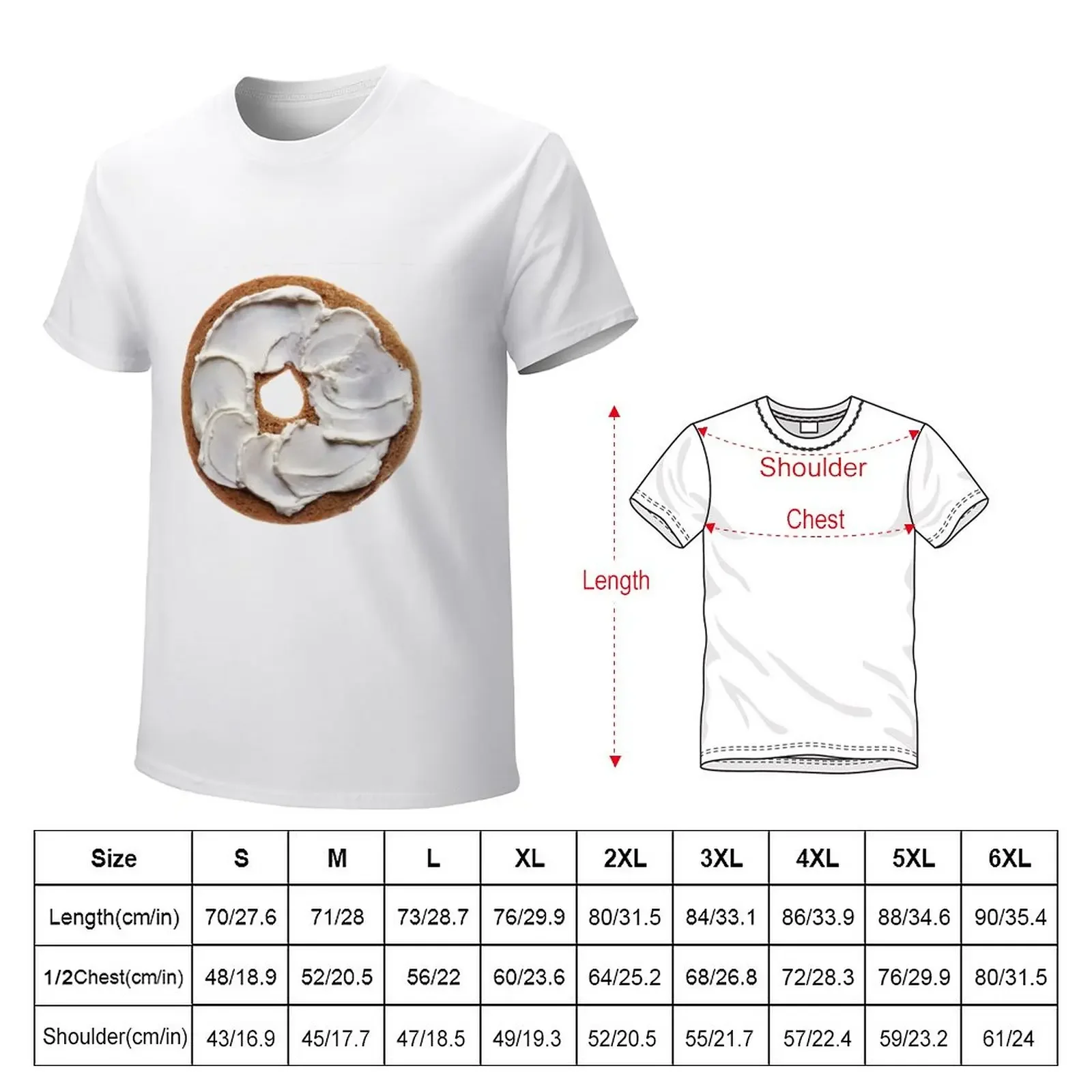 Bagel with Cream Cheese T-Shirt sublime anime summer tops customs design your own mens graphic t-shirts pack