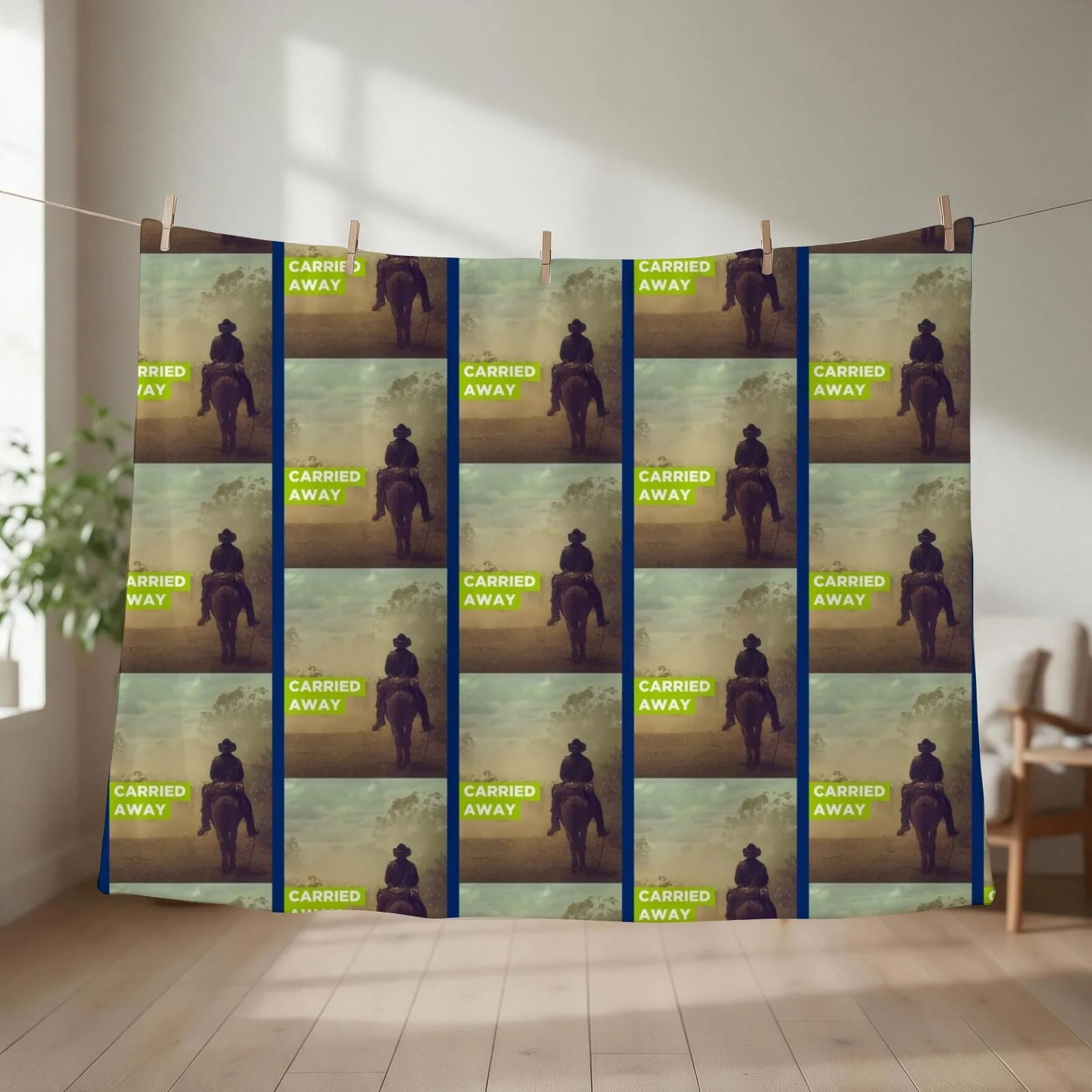Cowboy Throw Blanket couch cozy soft plush fuzzy picnic outdoor blanket