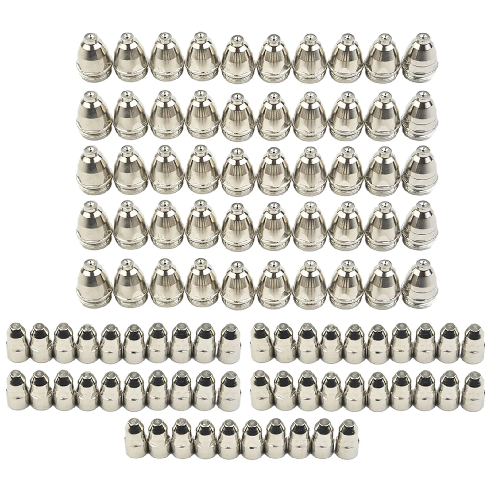 100pcs P80 Plasma Electrode Tip Nozzle 1.1/1.3/1.5/1.7mm Torch Consumables For CUT-70 CUT-80 CUT-100 CUT-120 Plasma Cutting Mach