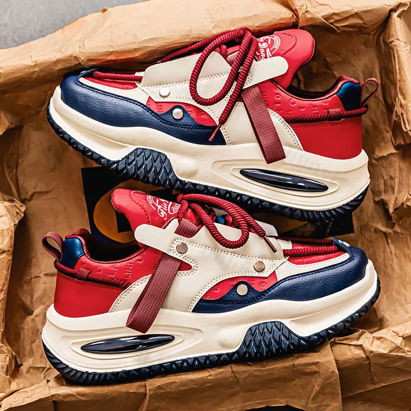 

Мужские повседневные кроссовки, весна 2024, модная удобная нескользящая обувь на толстой подошве, разноцветная обувь, Zapatillas De Hombre