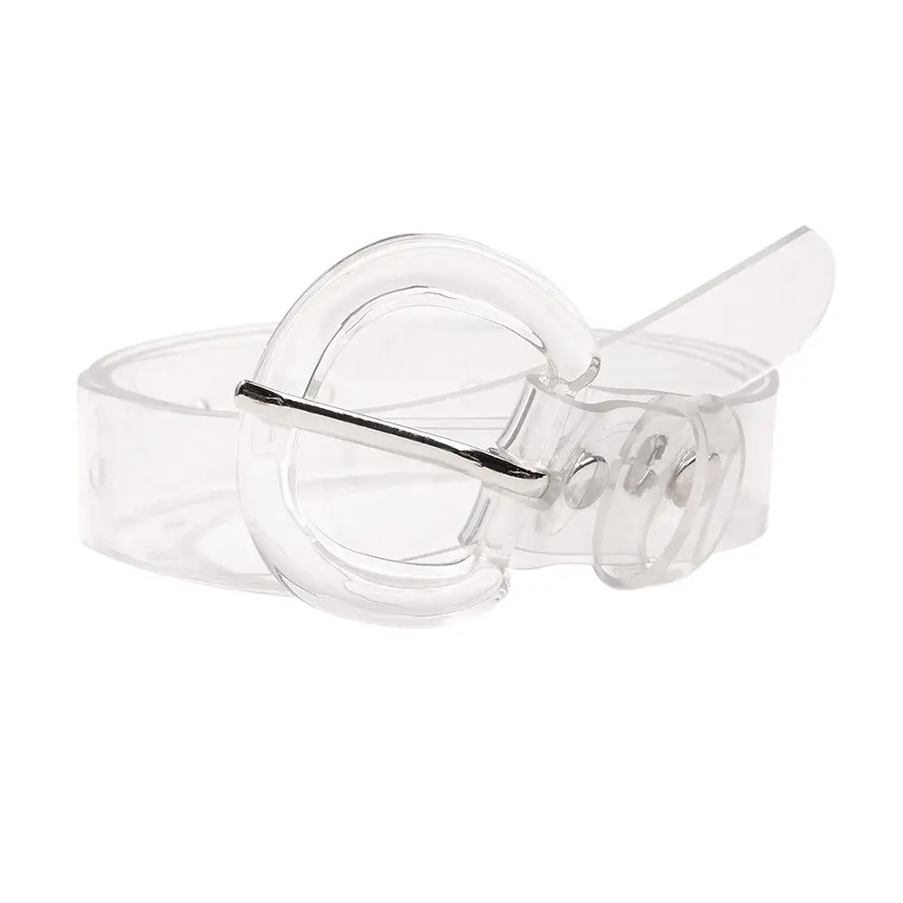 Mode décontracté Vintage Transparent ceinture PVC ceintures polyvalent sangle D boucle ceinture