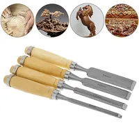 4pcs 6/12/18/24mm Wood Chisel Set Round Curved Hollow Carbon Steel Semicircular Edge Woodworking Chisel Hand Tools