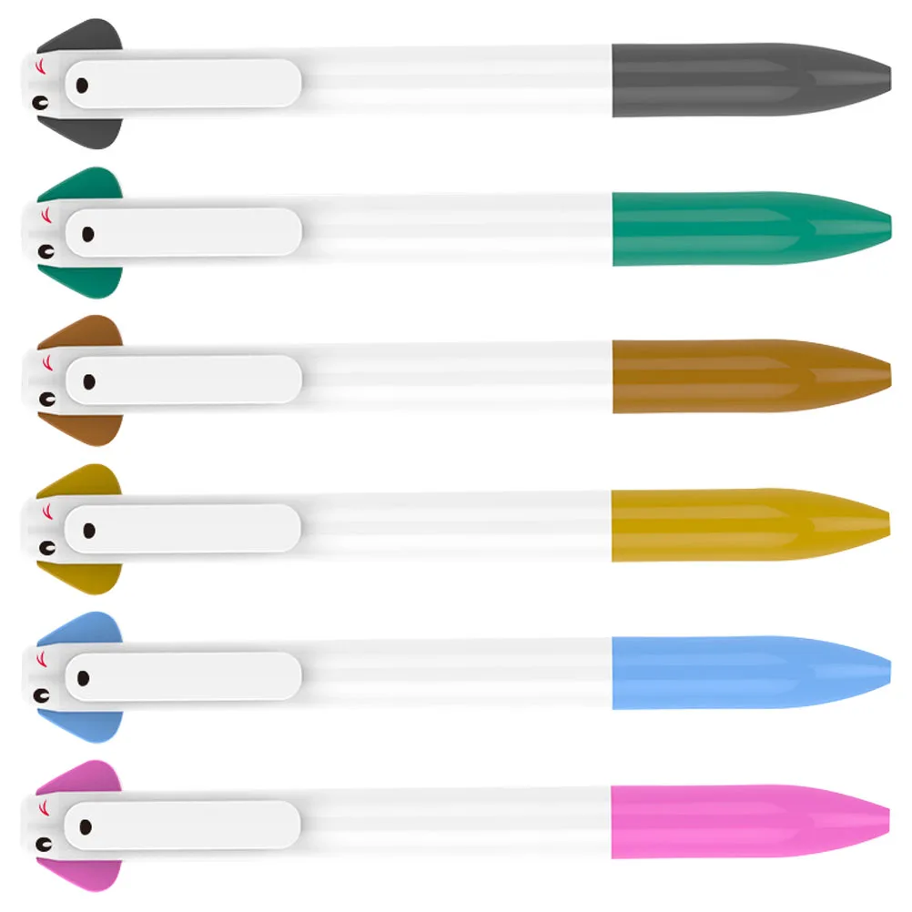 

6pcs Ballpoint Smooth Writing Stationery Pens Portable Practical Writing Pen Fine Point Multi-Function Press Pens For Study
