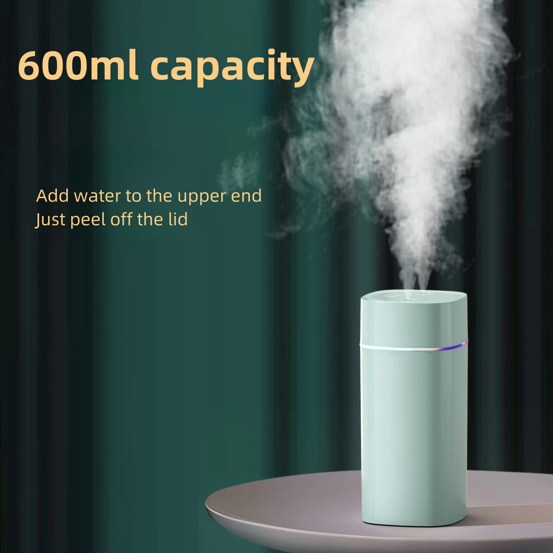 600ML USB Air Humidifier Double Spray Port Essential Oil Aromatherapy Humificador Cool Mist Maker Fogger Purify for Home Office