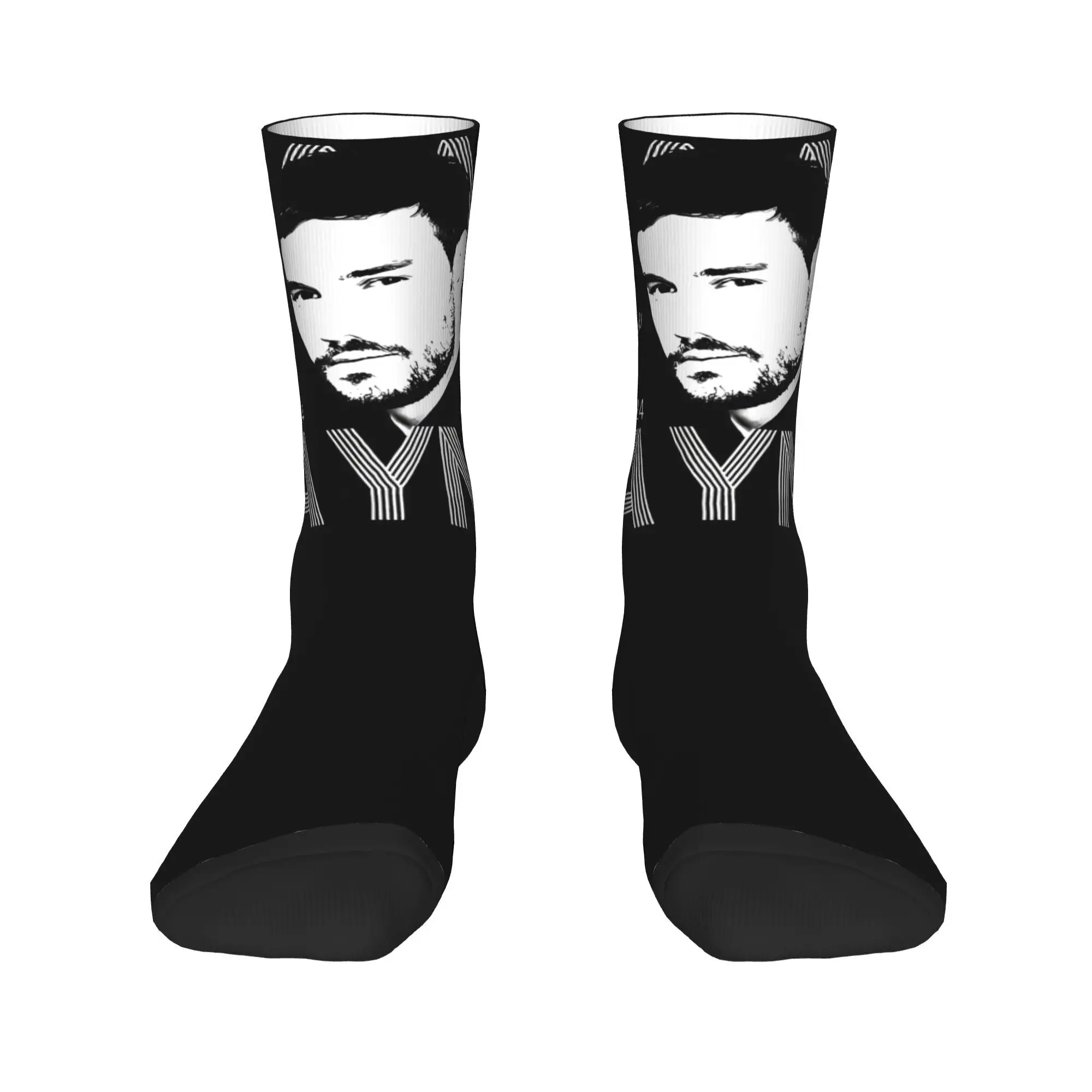 90s Singer Liam Payne Theme Design Crew Socks Stuff for Daily Wear Cozy  Stockings