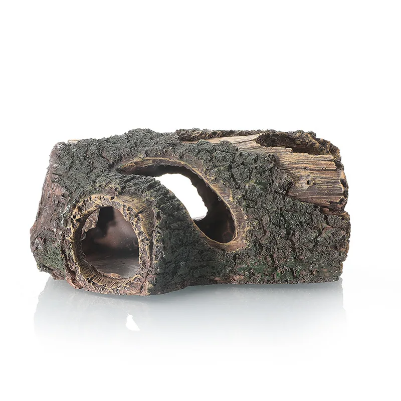 

Aquarium Hollow Tree Tunnel Cave Ornament Shrimp Turtle Hiding Shelter Pool Lake Pond Fish Tank Decoration Accessories