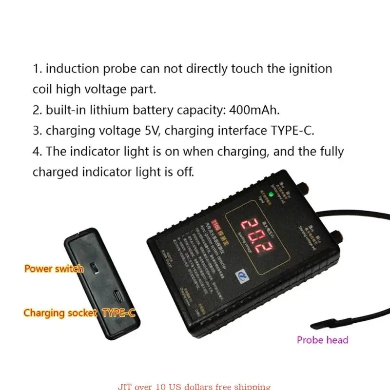 Car Engine Diagnostic Tester T100 Ignition Systems Engine Coils Troubleshooting Suitable for Quick Fault Location