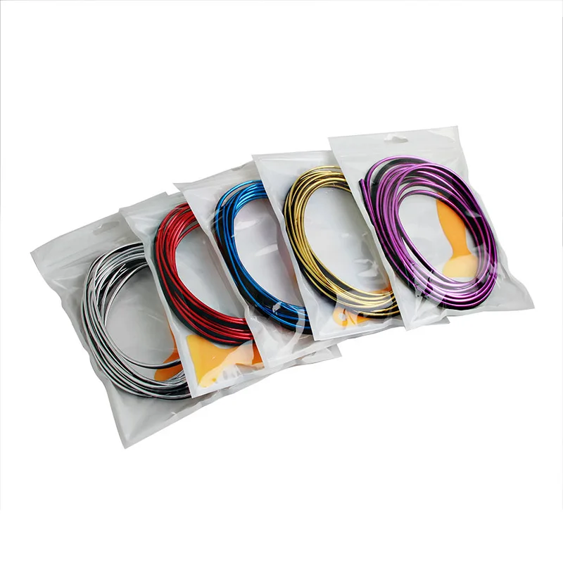 Interior Car Moulding Trim Strips DIY Flexible Anti Scratch Lines 5m Decoration Strip Dashboard Car-styling Accessories