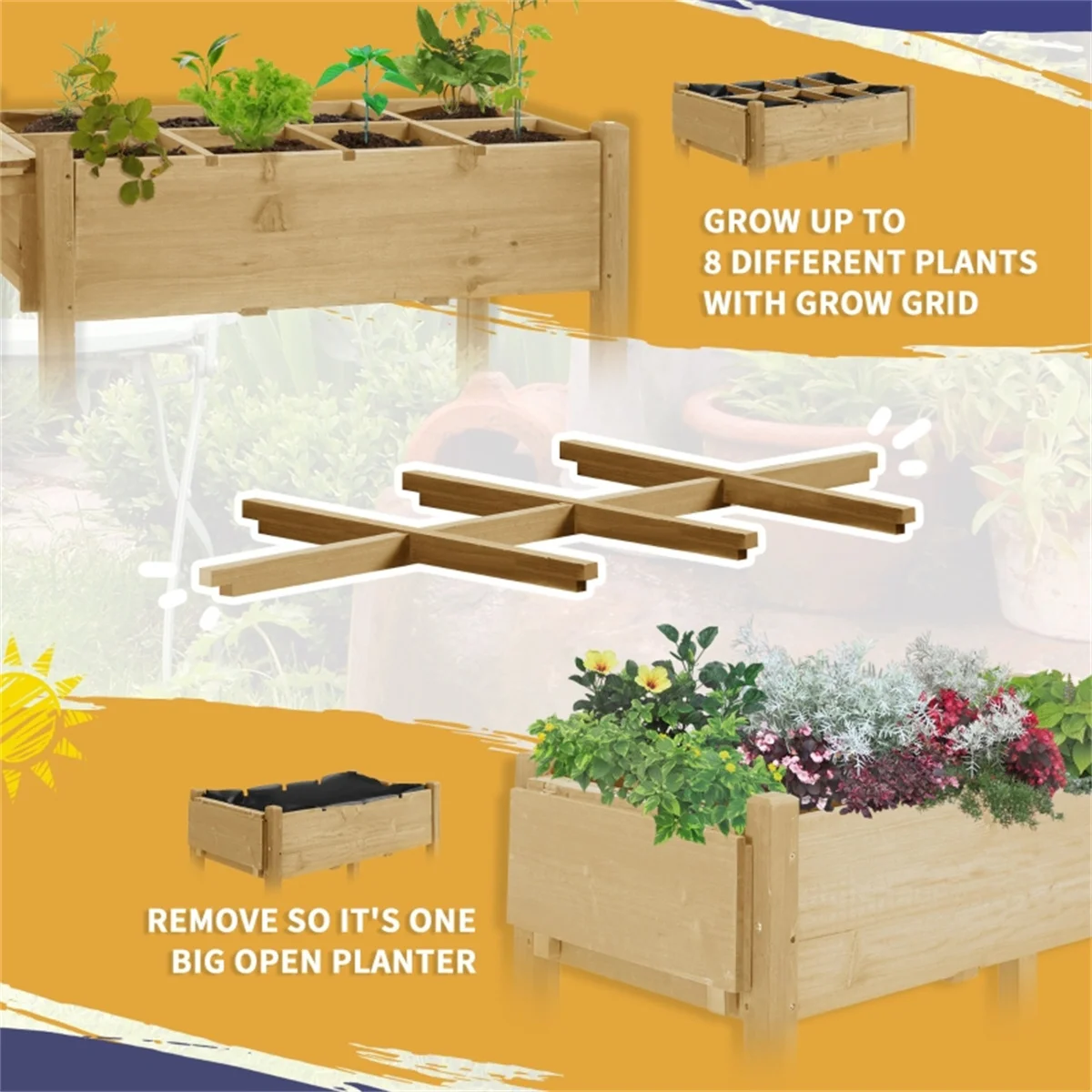 Wooden Planter、Flower shelf,Wood Planter Box,Wooden Garden Box