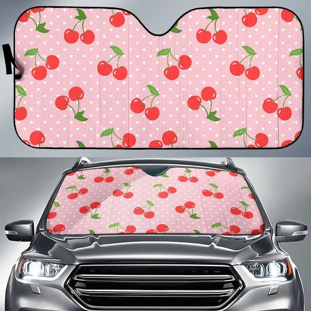 

Cherry Heart Dot Pattern Print Auto Sun Sha Car Windshield Window Cover Sunsha
