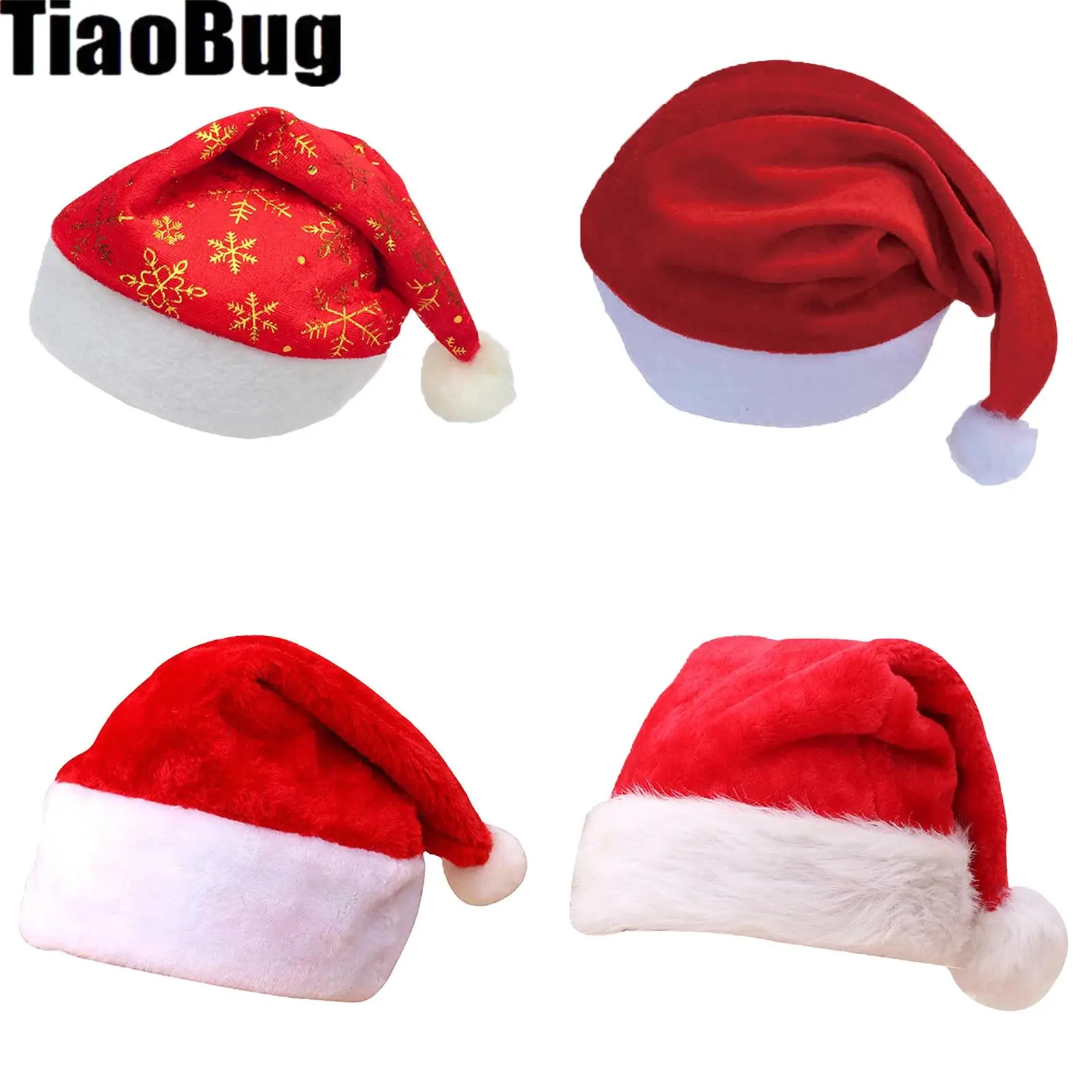 

Adults Santa Claus Hat Christmas Santa Hat Classic Holiday for New Year Party Headwear Role Play Costumes Accessories