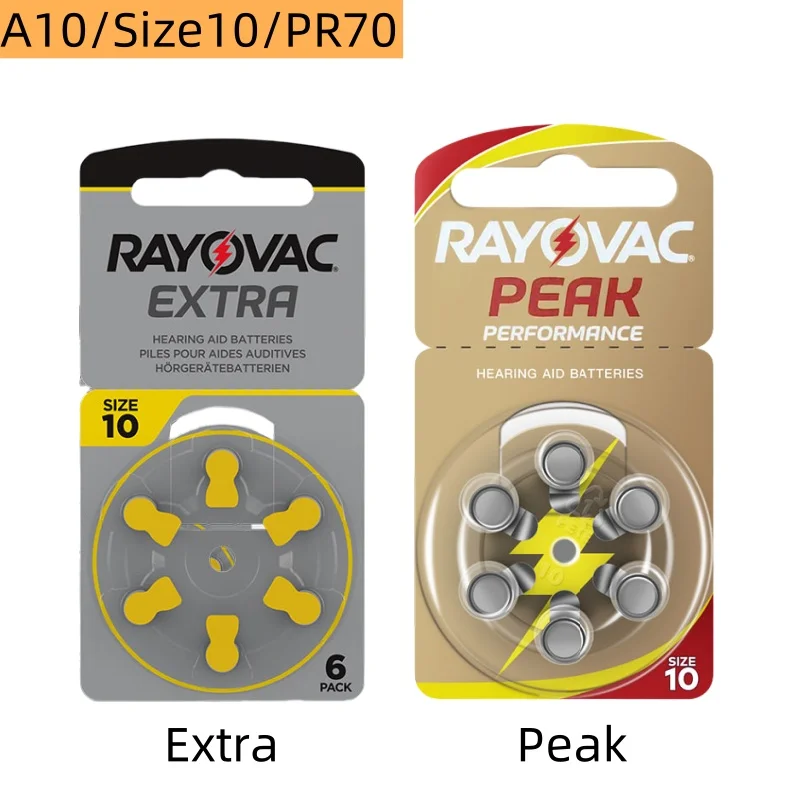 10 kart Baterie do aparatów słuchowych Rayovac Extra Peak A10 10A ZA10 S10 PR70 Zinc Air 1,45 V Bateria do profesjonalnych aparatów słuchowych 10 — zdjęcie produktu 2