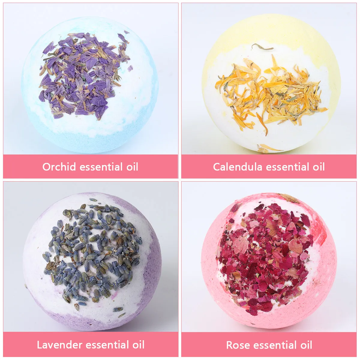 

Набор из 4 шариков для ванны с минеральной солью: быстро растворяющиеся пузырьки, питают кожу, смягчают ороговевшие участки, комфортное купание