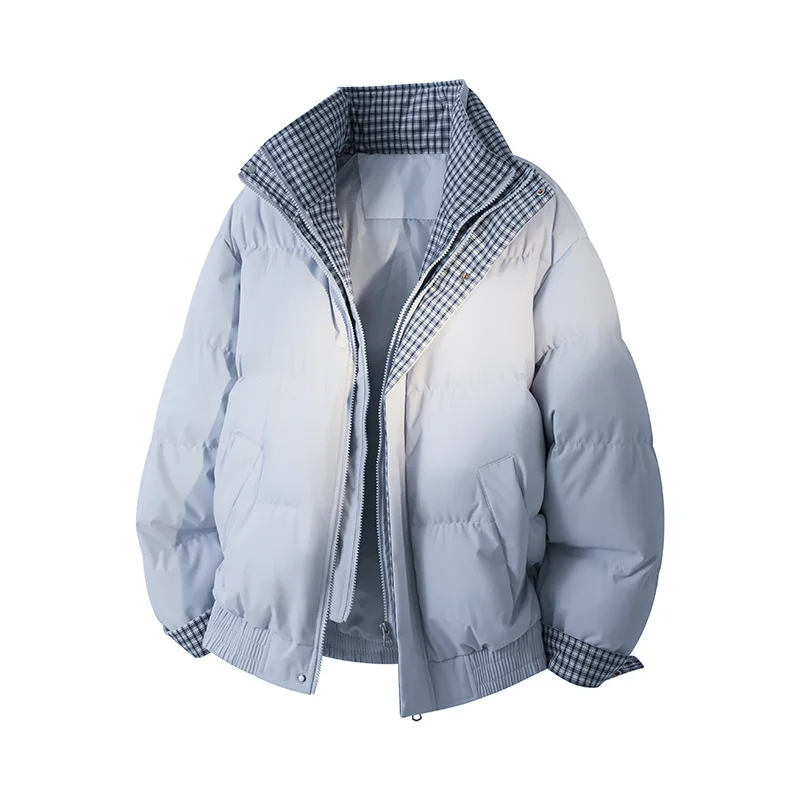 الرجال والنساء الأمريكية منقوشة وهمية قطعتين أسفل سترة للجنسين الوقوف طوق سميكة معطف الشتاء مبطن سترة منتفخة #3