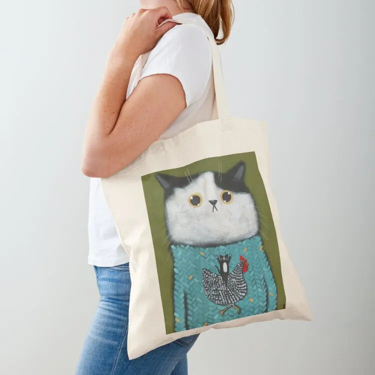 

Chicken Sweater Tote Bag Eco bag Canvas bag for women Shopper the tote