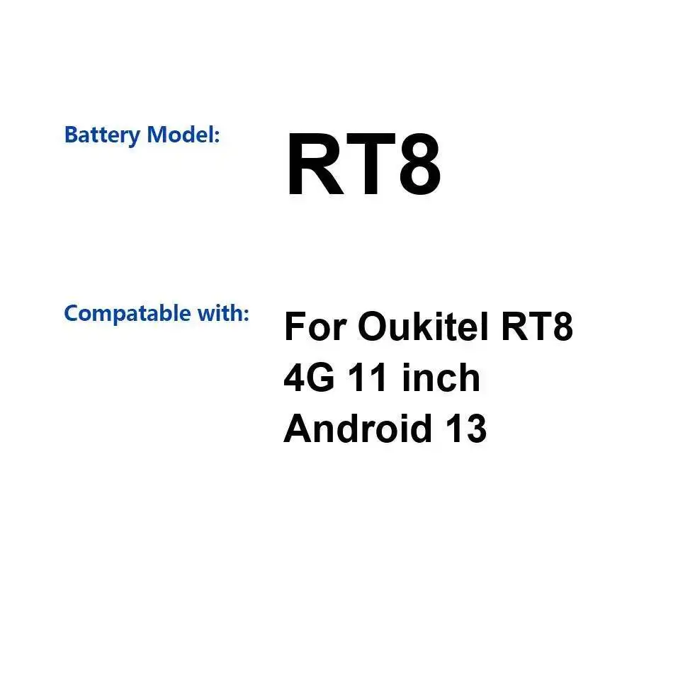 

Долговечный аккумулятор для планшета Oukitel RT8 4G 11 дюймов Android 13 Премиум Замена 20000 мАч