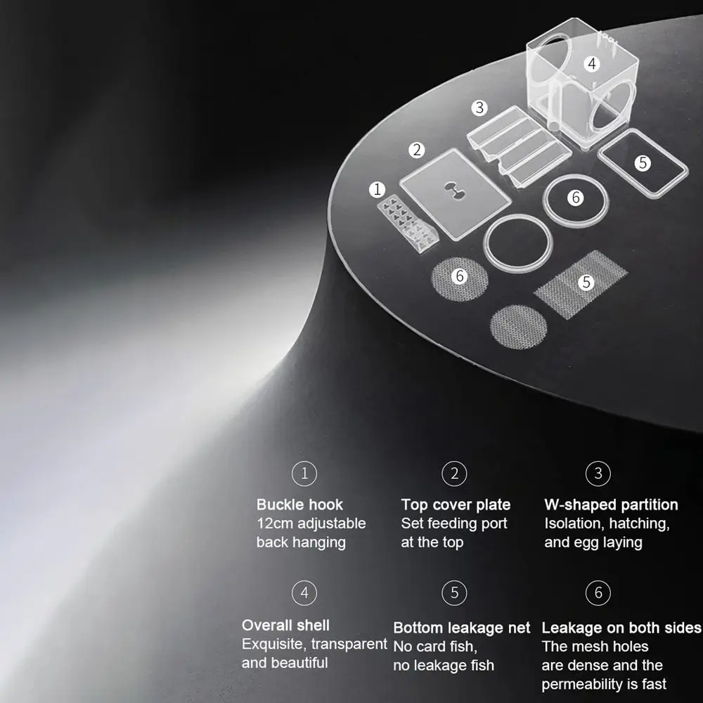 

Прозрачный изоляционный инкубатор для рыбы, пневматический настенный изоляционный блок для рыбы с воздушной трубкой длиной 2 м, пластиковый подвесной инкубатор