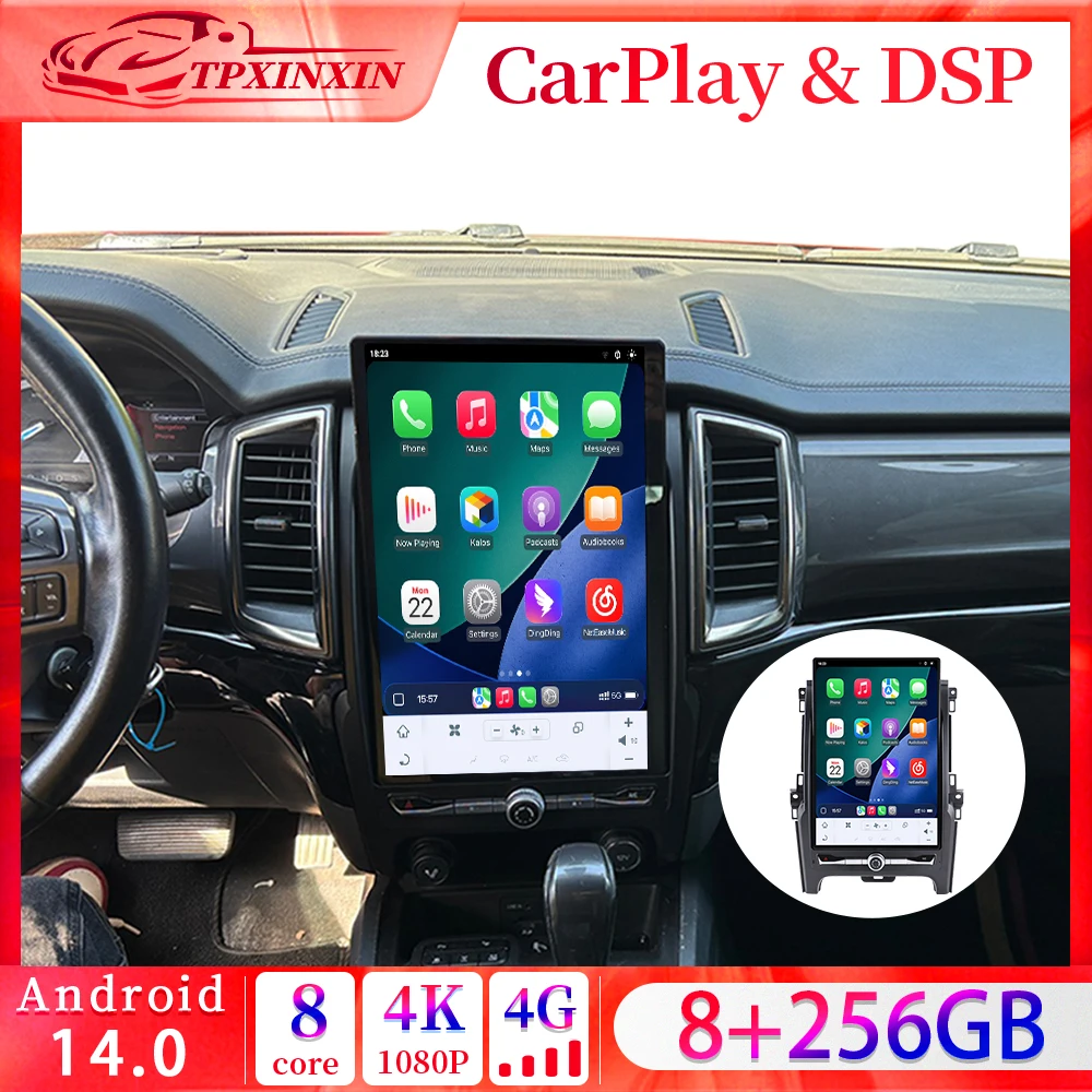 

14.5 inch Android 15 Carplay for Ford Ranger 2015 - 2020 Tesla Style Car GPS Navigation Multimedia Stereo Player Radio head unit