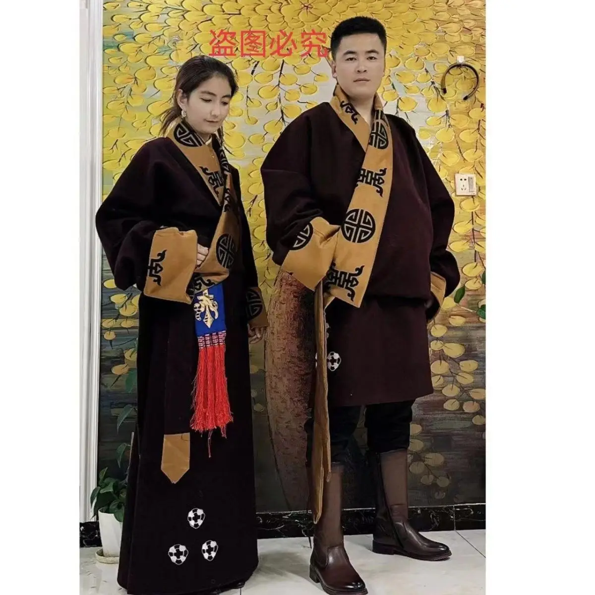 2024 couples new Tibetan men's and women's explosive single-piece Tibetan robe