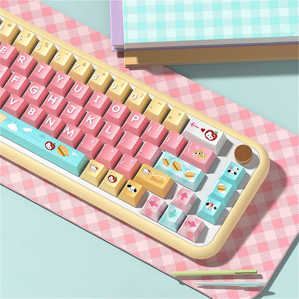 

138/158 Key Cherry Keycap Set PBT Bread Puppy for 60/64/84/98/108 Gaming Mechanical Keyboard MX Switch