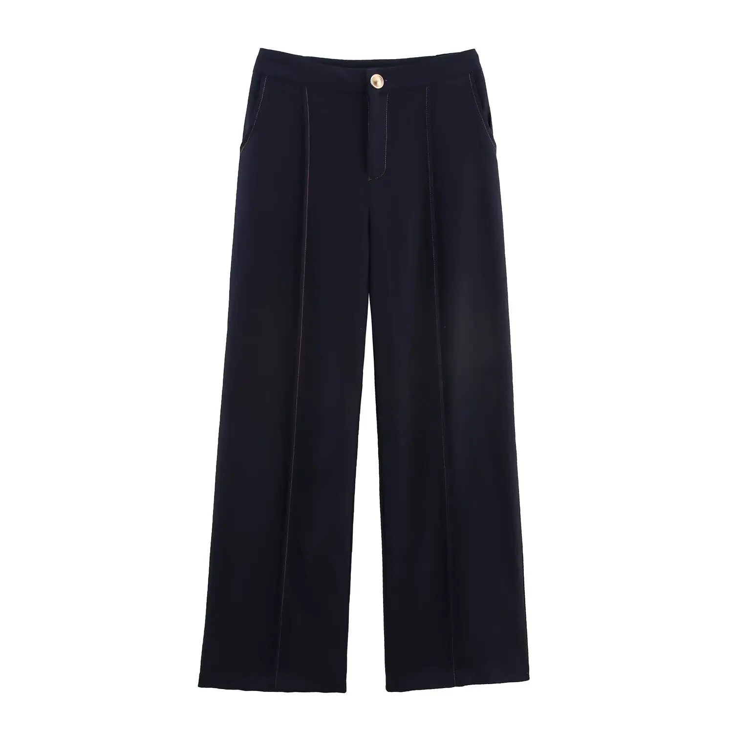 JNLEAOG カジュアルスタイル レディースシャツ ラウンドネック ダブルボタン 半袖 ロングパンツ 秋の新作 ポリエステル繊維 厚手