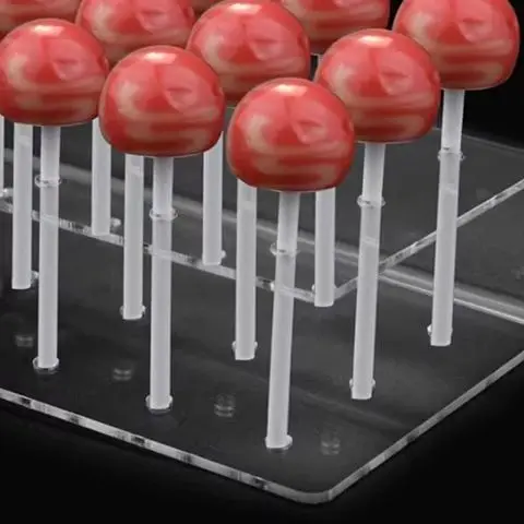 

15 Holes Acrylic Lollipop Display Stand Acrylic Rectangle Shape Durable Display Holder Wedding Party Candy Dessert Stick Holder
