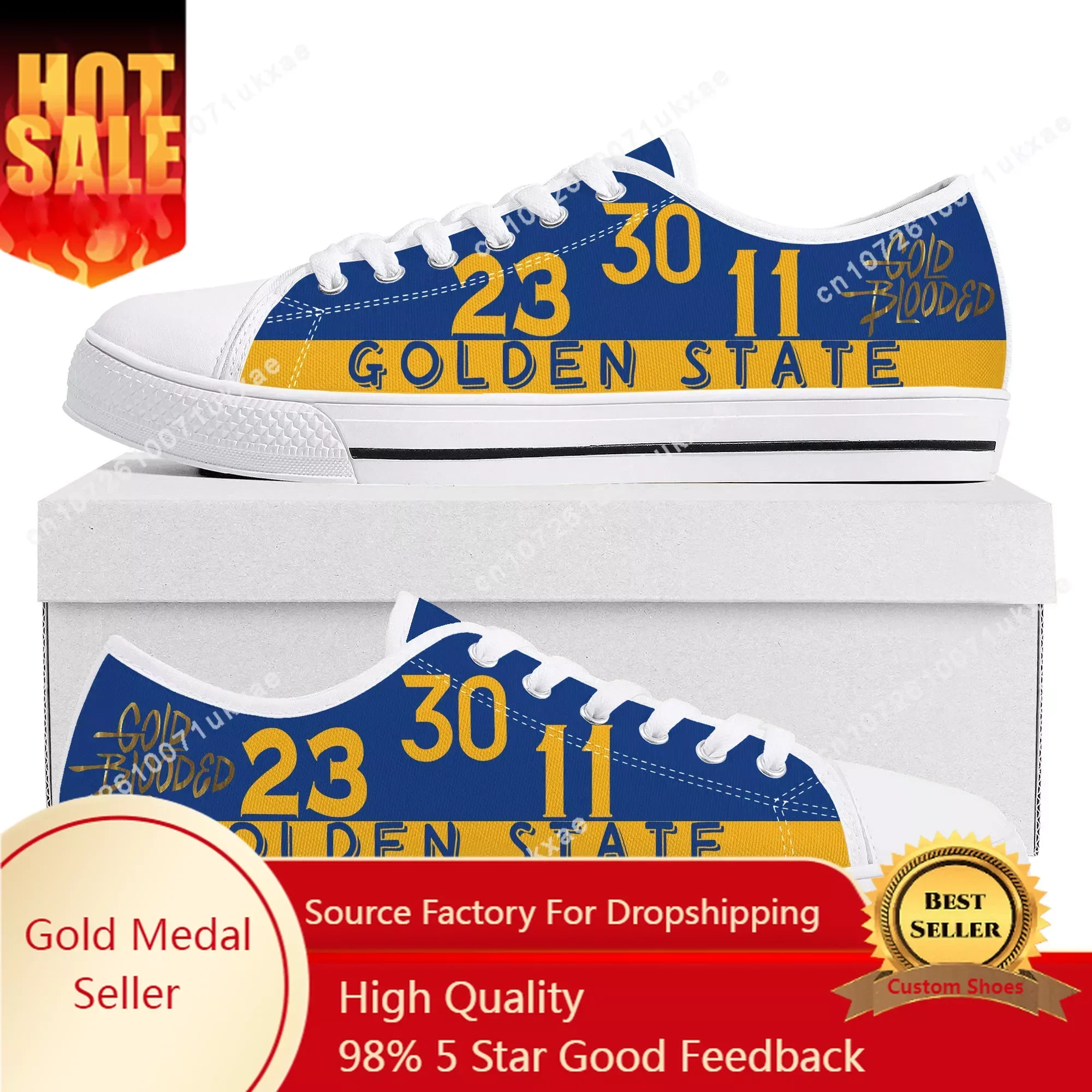 golden state Number 30 11 23 Gold Blooded Low Top Sneakers Mens Womens Teenager Canvas Sneaker Casual Custom Made Shoes