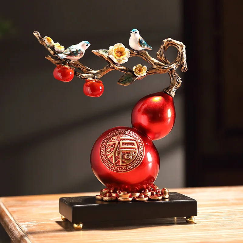 Fu Lu Shuang Quan Gourd Decoration in Chinese Style Creative Finance Office Living Room Decoration