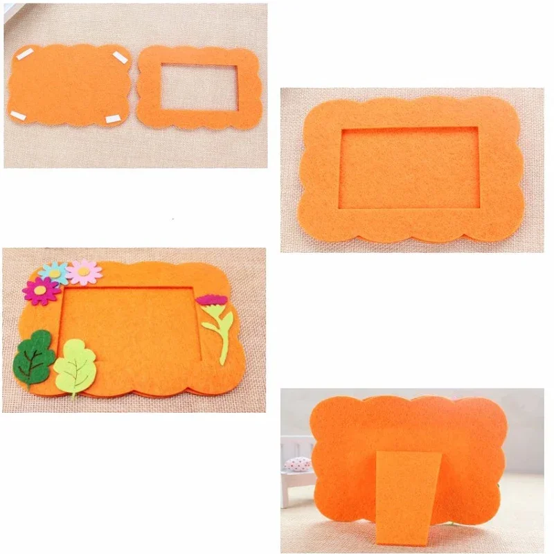 Children Handmade DIY Photo Frame Puzzle Toys Non-woven Pretty Printed Kids Handmade Decoration Early Education Creative Frame