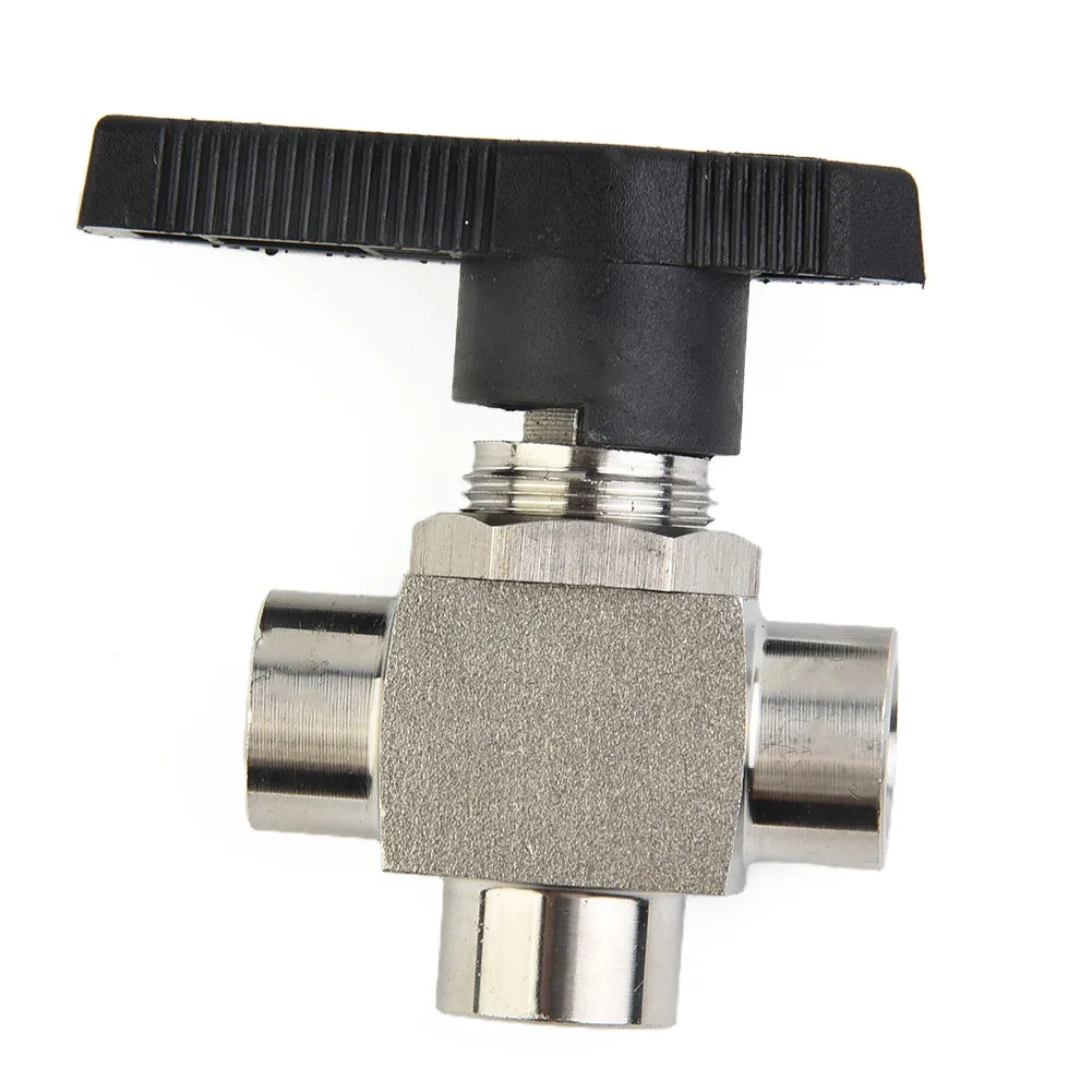 3 Way Ball Valve in 304 Stainless Steel Designed for Water and Oil with For BSPP Female Thread for High Performance