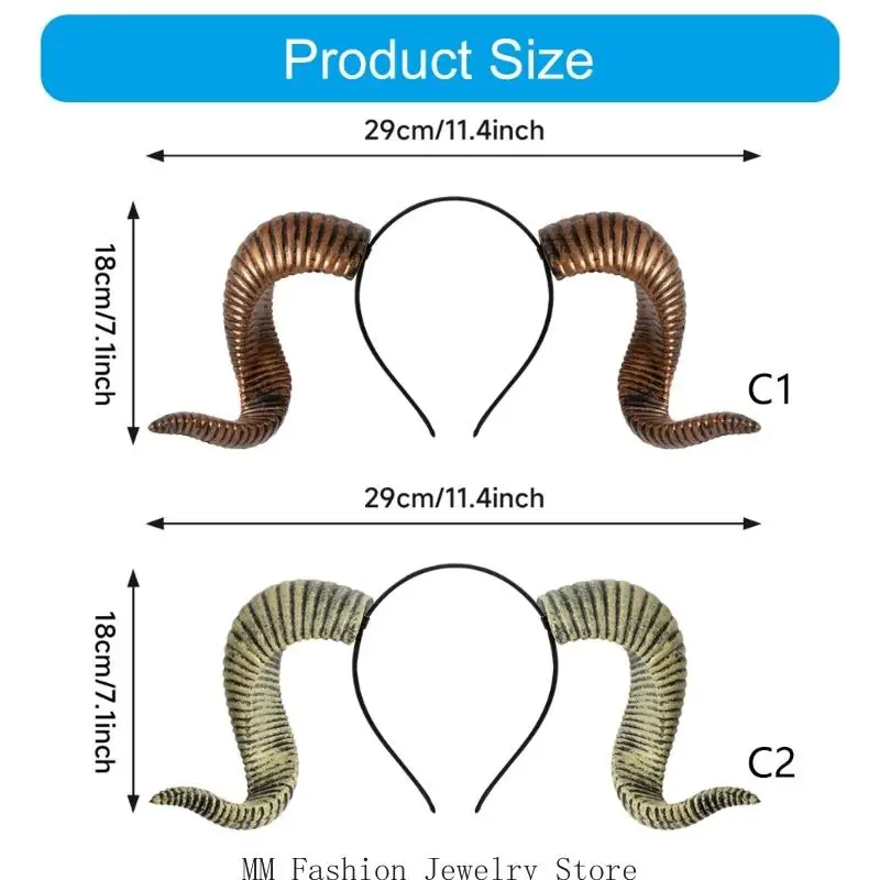 D0UB Removable Foam Horn Hairhoop Head Accessories for Carnivals Party Halloween Masquerades Party Dressingup Props