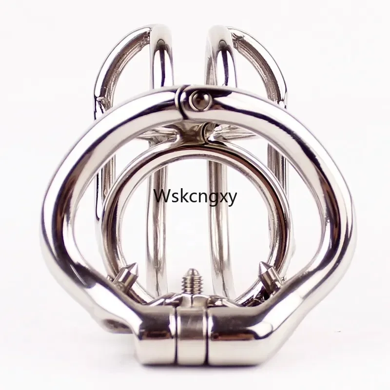 Stainless Steel Male Chastity Device Curve Chastity Cage Spike Ring Metal Penis Lock BDSM Sex Toys For Men