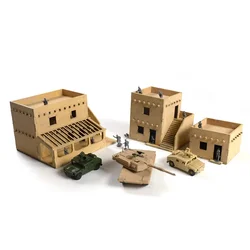 1/72 Middle East Two-story Building Scene Wooden Assembly Model Decorations DIY Hand Gifts