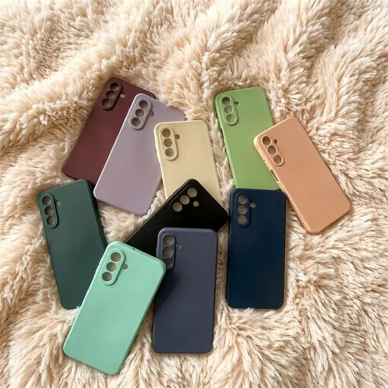 

Мягкий жидкий силиконовый чехол для Samsung Galaxy серии A с полной защитой камеры, совместим с A17, A56, A36, A26, A06 и другими моделями