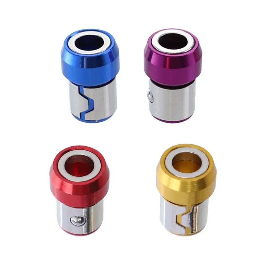 Embouts de tournevis à anneau magnétique en métal et acier, tête anti-corrosion, magnétiseur de bain, vis, anneau, 6.35mm, 21x15mm, 4 pièces