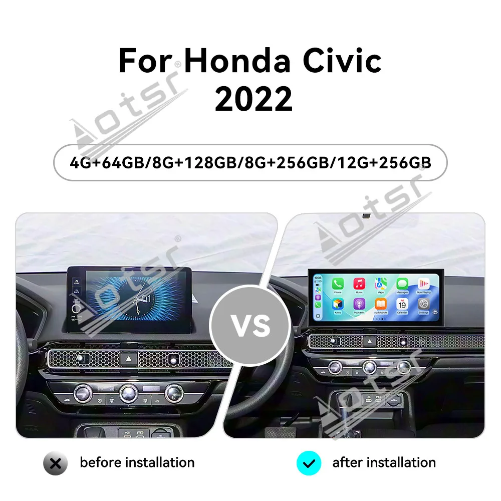 CarPlay 15.8’’ Android 15 For Honda Civic 2022 Car gadgets Car GPS car accessories  Navigation HD Screen Multimedia Player Head
