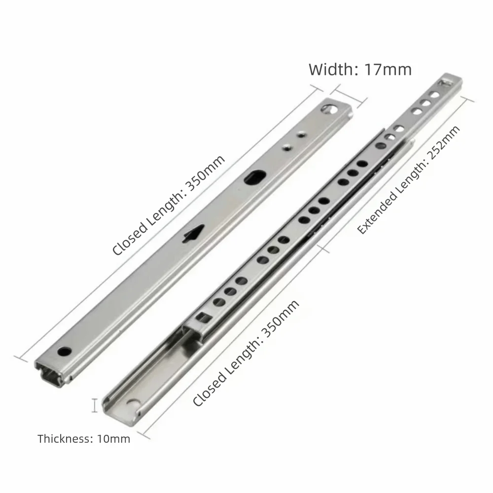 2 pezzi nuovi guide per cassetti con cuscinetti scorrevoli lisci scivoli bidirezionali scivoli per cassetti larghi 17 mm cassettiere per cassetti