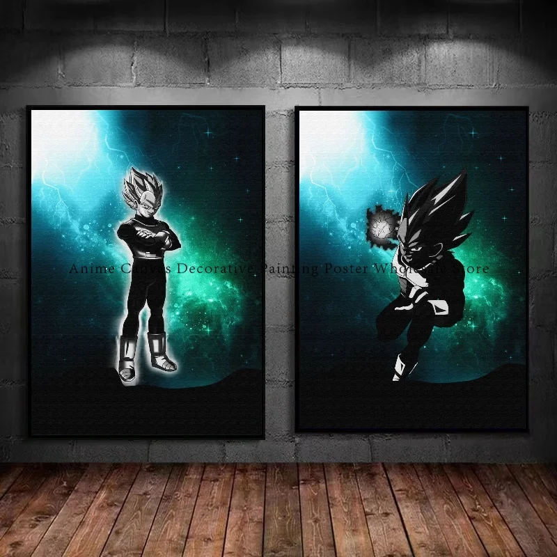 Decorazione della casa Poster e pittura Dragon Ball Goku Vegeta Anime adesivi murali di alta qualità soggiorno moderno pittura classica