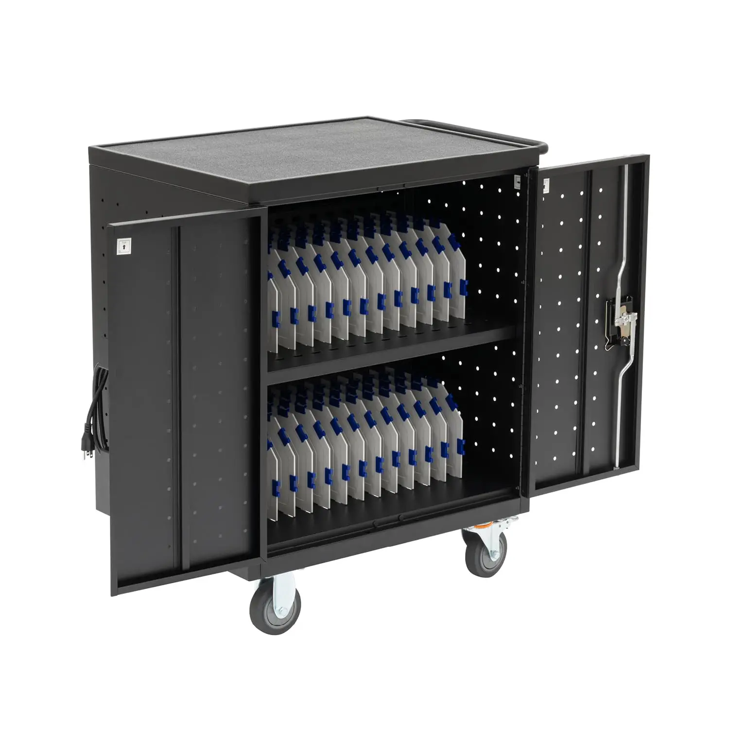 

30 Device Mobile Charging/Storage Cart for iPads, Tablets, Laptop, and Chromebook, Up to 13-inch Screen Size, Classroom Locking