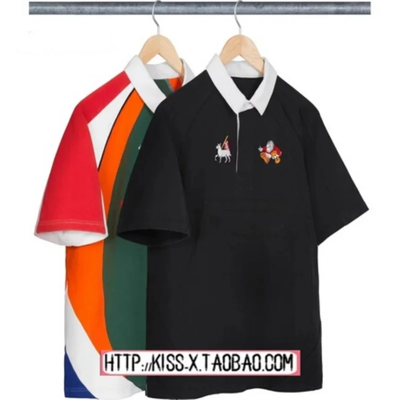 

2026 Summer New Style Short Sleeve Shirt Rugby Cartoon Embroidery British Rugby Uniform T-Shirt Cool Sensation Loose Fit...