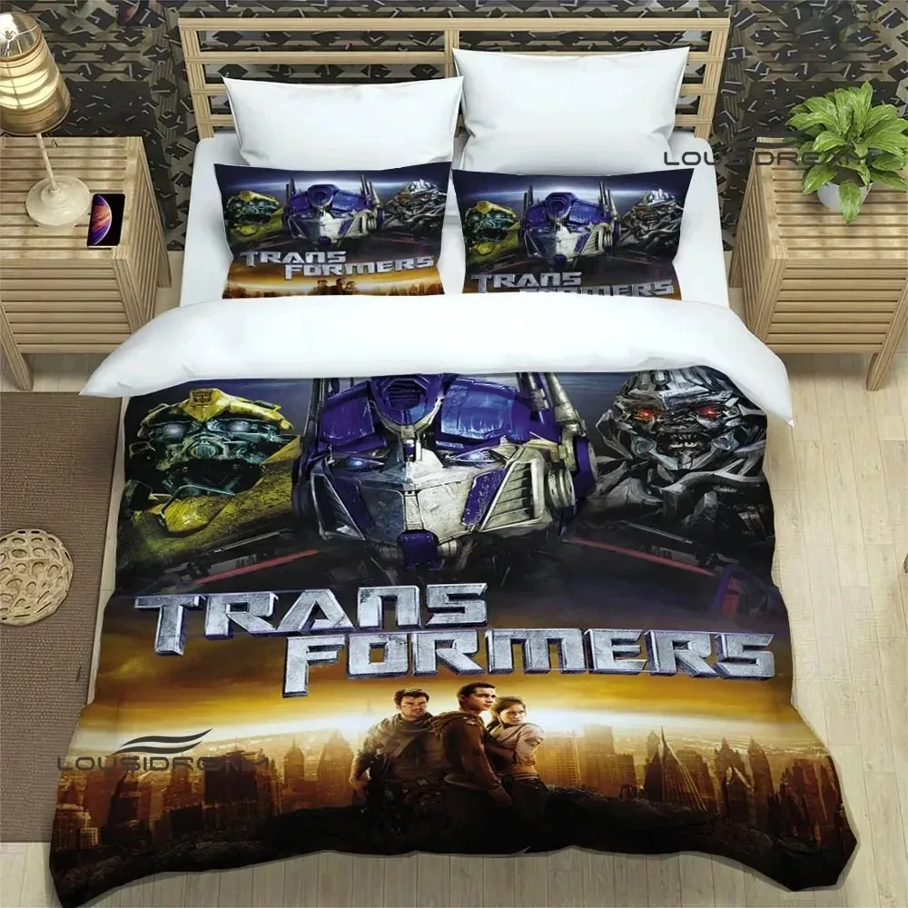 T-Transformers Cartoon printed Bedding Sets exquisite bed supplies set duvet cover bed comforter set bedding set luxury