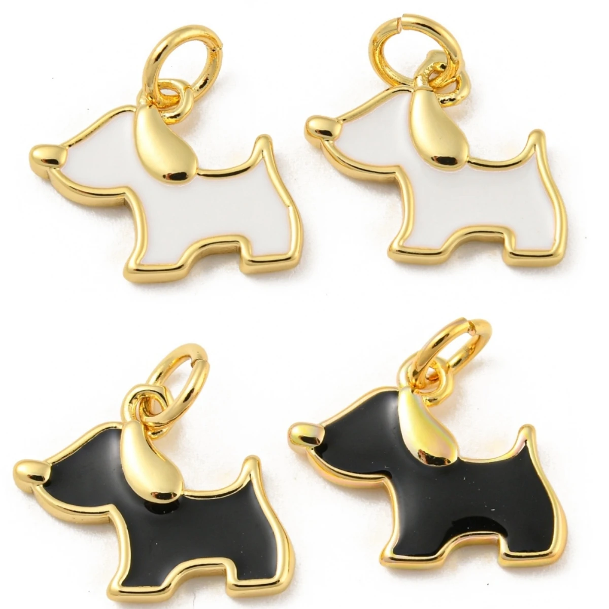 

10Pcs Cartoon Dog Enamel Pendant Cute Puppy Dangle Charm for DIY Earrings Bracelet Necklace Craft Jewelry Making 11.5x14.5x1.5mm