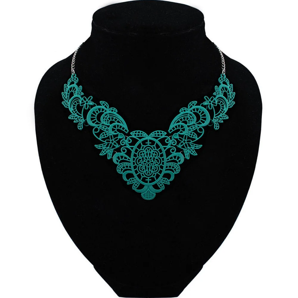 Trendy Lace Necklace European and American Fashion Zine Alloy Hollow Out Painting Factory Direct False Choker