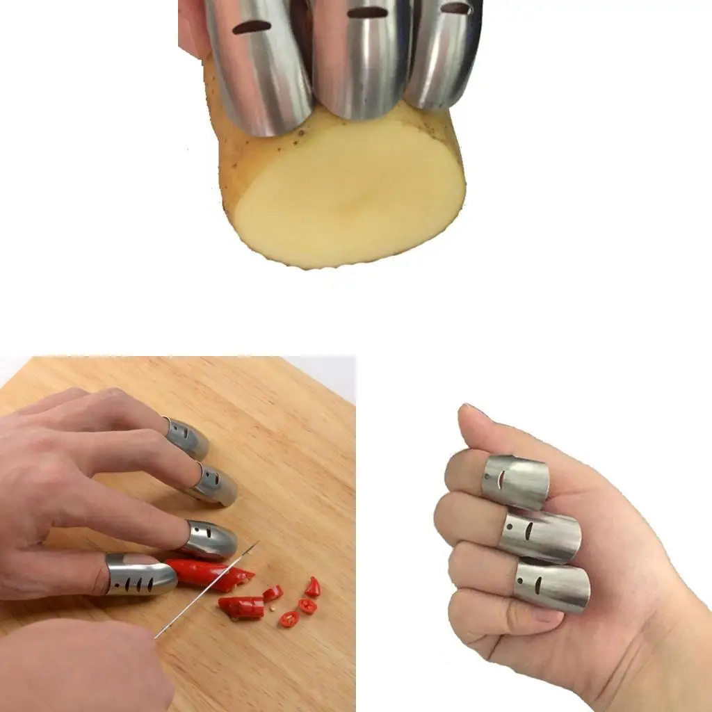 F19B 304Stainless Steel Finger Guards Protect Cutting Vegetables Protectors Tool Cut Finger for Protections Handguards Kitchen