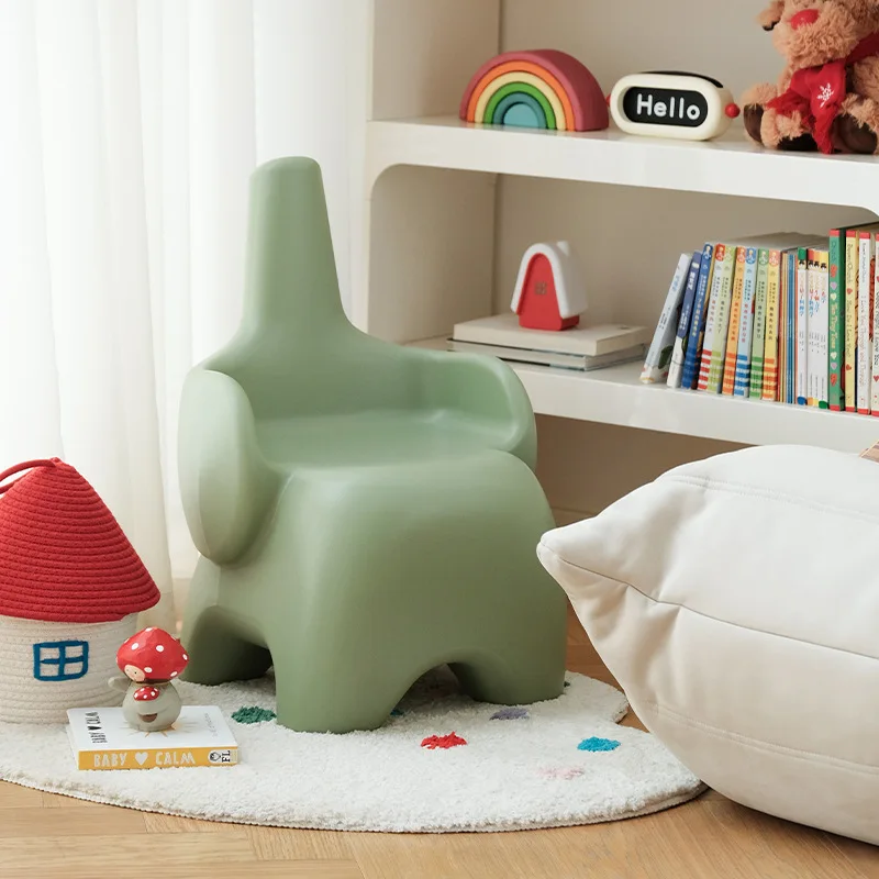 Simple and creative cute baby elephant children's stool cartoon plastic backrest baby elephant trunk chair