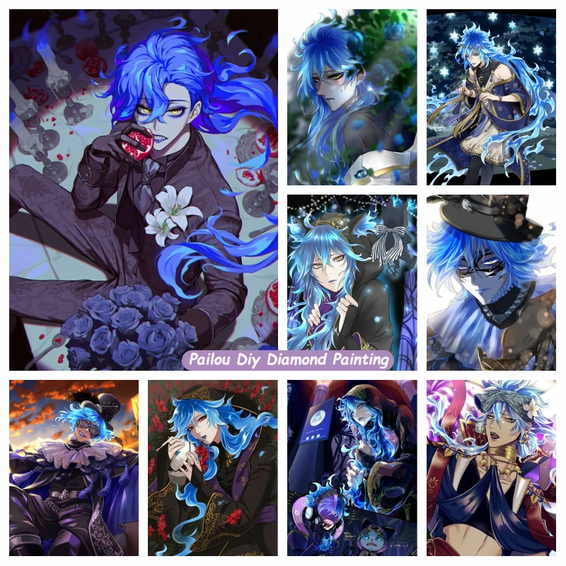 

Twisted Wonderland Idia Shroud Art Full 5d Diamond Mosaic Painting Disney Video Game Cartoon Cross Stitch Kids Gift Home Decor