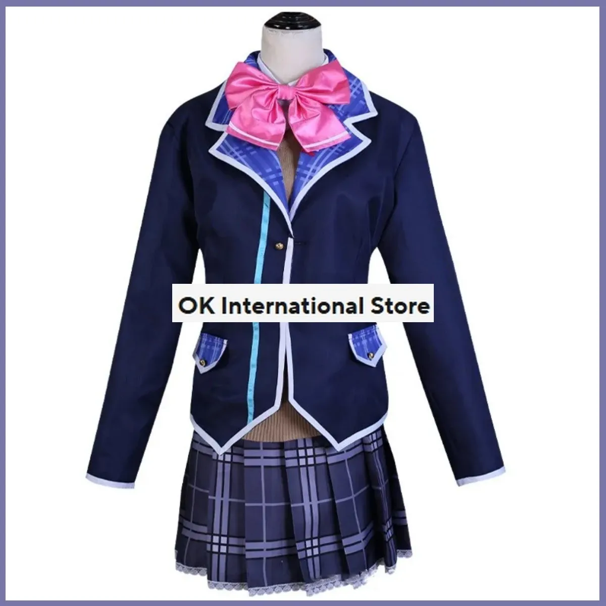 Anime Vtuber Virtualsan-Looking Tsukino Mito Cosplay Costume Wig Japan South Korea Jk School Uniforms Skirt Woman Kawaii Suit