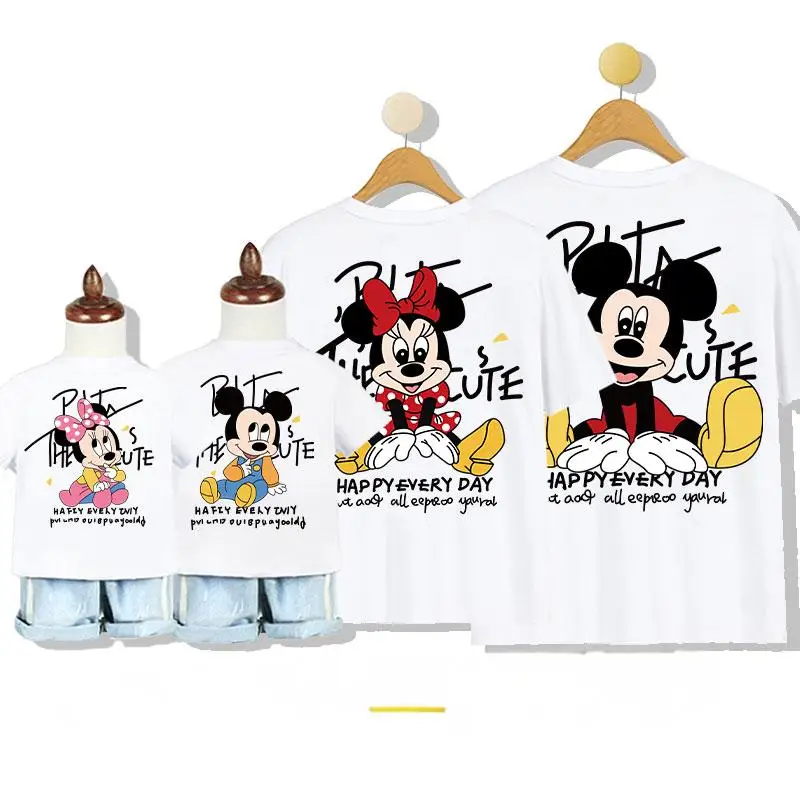 

Mickey Mouse, Mickey and Minnie parent-child outfit family of four T-shirts Disney fashion home clothes short sleeves