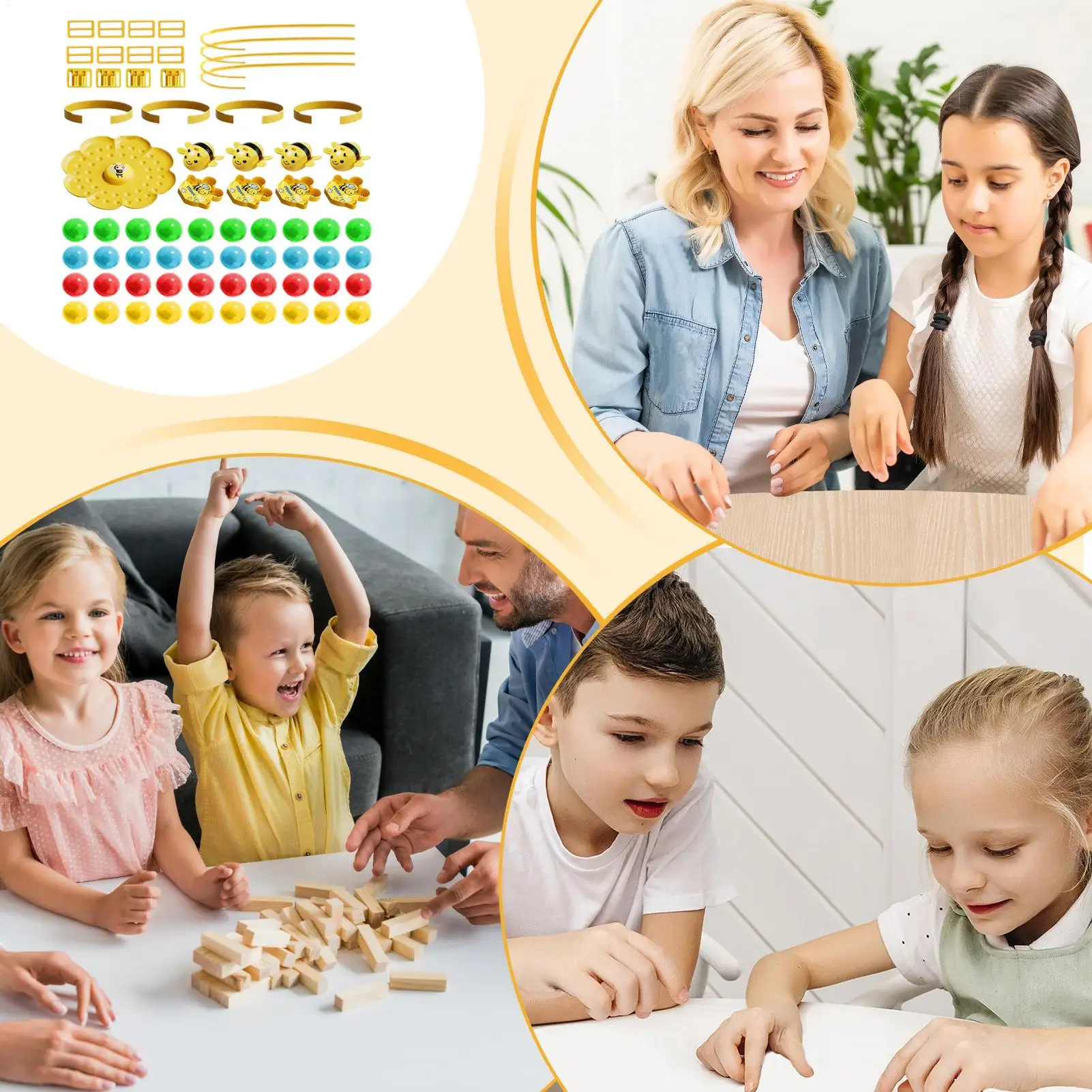 Bee Toy Educational Funny With Headband Busy Bees Family Party Game For Kids Adults Groups Multiplayer Travel Outdoor Indoor
