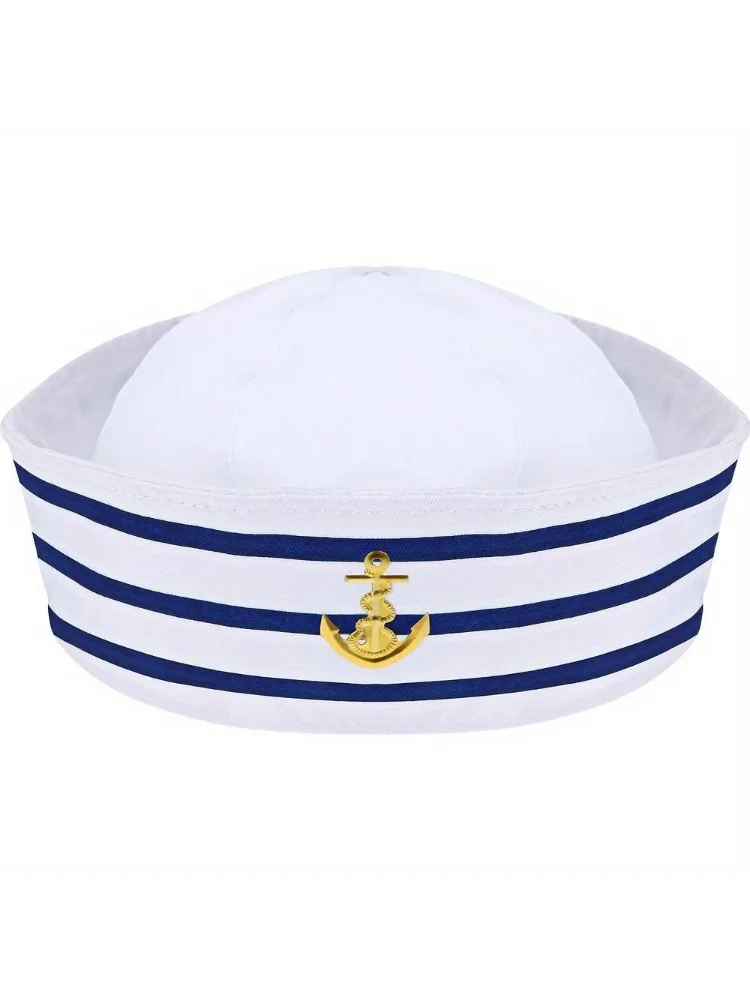 PESENAR Sailor hat Navy blue yacht blue captain cap with white sail cap for clothing accessories Adult women  hats